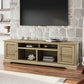 Bridgevine Home Topenga 83 inch TV Stand Console for TVs up to 95 inches, No Assembly Required, Alabaster finish